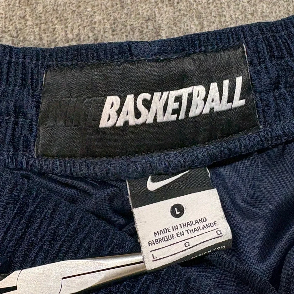 Nike Basketball Shorts Mens Large Navy Blue Mesh Athletic Gym Drawstring Swoosh
